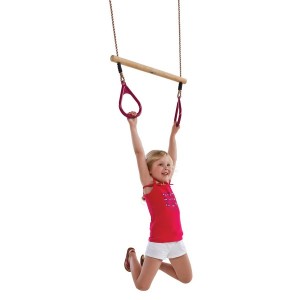 Wooden bar with triangular plastic rings / Exercise trapeze