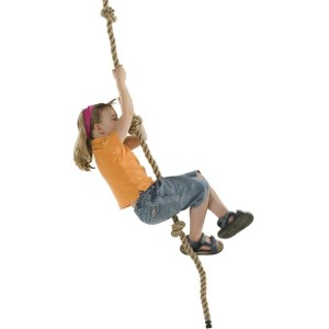 Climbing rope with 3 knots for the playground