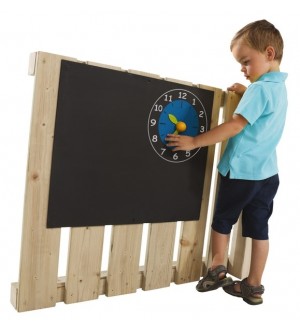 Black board with clock 