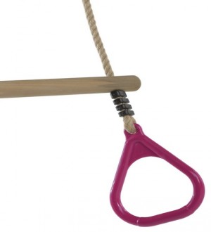 Wooden bar with triangular plastic rings / Exercise trapeze