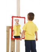 Lustro na plac zabaw czerwone z dzieckiem