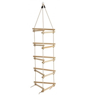 Dreiseitige Strickleiter mit Holzsprossen