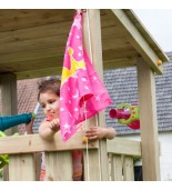 Un drapeau de jeu avec système de levage pour aire de jeux