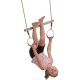 Barre de trapèze en bois avec anneaux métalliques / Trepèze d'exercice