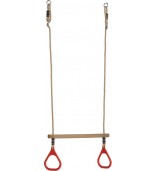 Barra di legno con anelli di plastica triangolari / Trapezio di esercizio