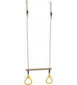 Barra di legno con anelli di plastica triangolari / Trapezio di esercizio