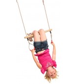 Barra di trapezio in legno con anelli in metallo / Trapezio di esercizio