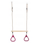 Barrita de madera con anillos de plástico triangular / trapezo de ejercicio