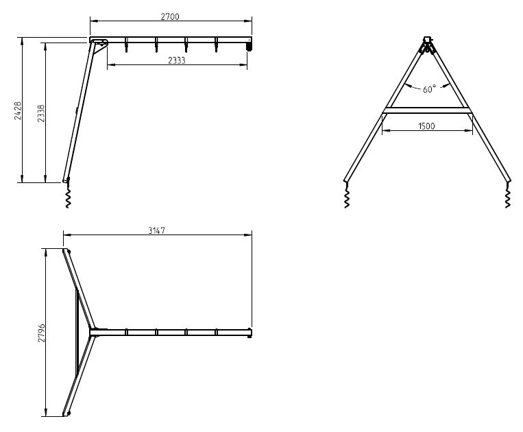 Penthouse and Kiosk Playset with Swings and Bridge – product detail 3